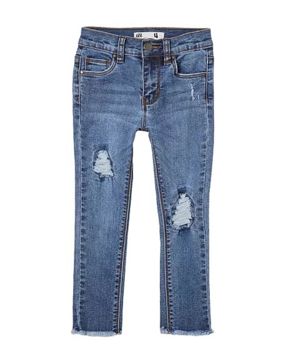 Cotton On Kids Drea Jean Medium Wash Distressed Skinny Jeans Size 2